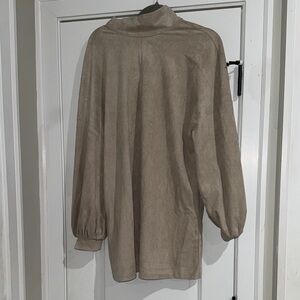 Chic Long Sleeve Tan Dress